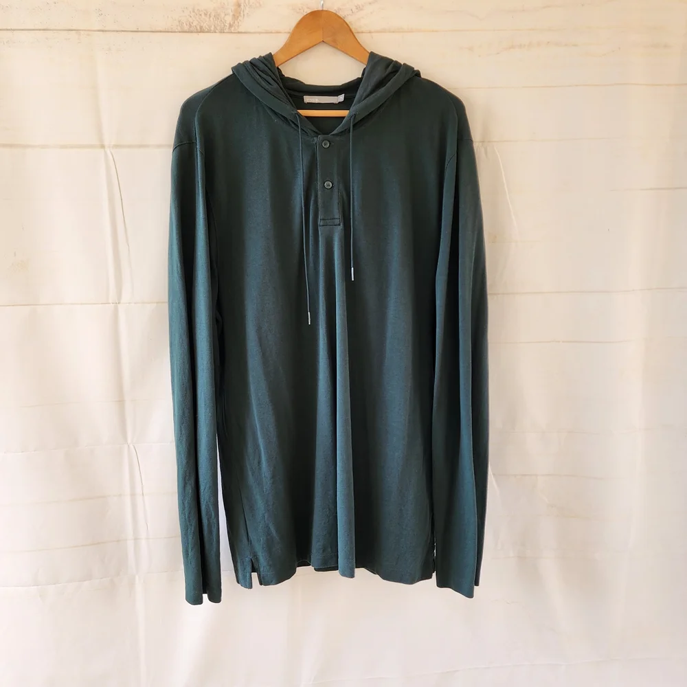 Vince Dark Green Hooded Sweater